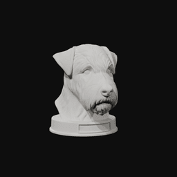 Soft Coated Wheaten Terrier Dog Bust with Nameplate - 3D Printable Pet Memorial Statue 3d model