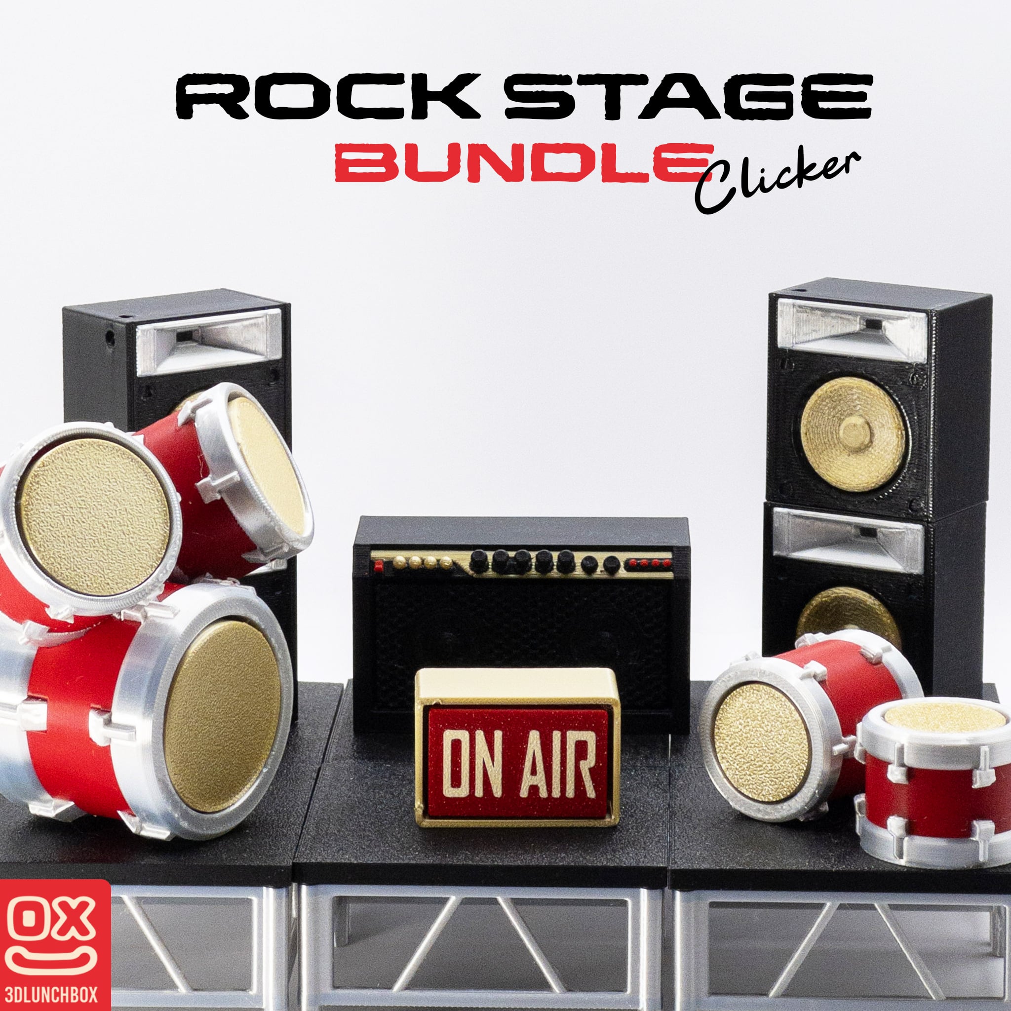 Rock Stage Collection - 6 Mechanical Music Studio Clickers - BUNDLE 3d model