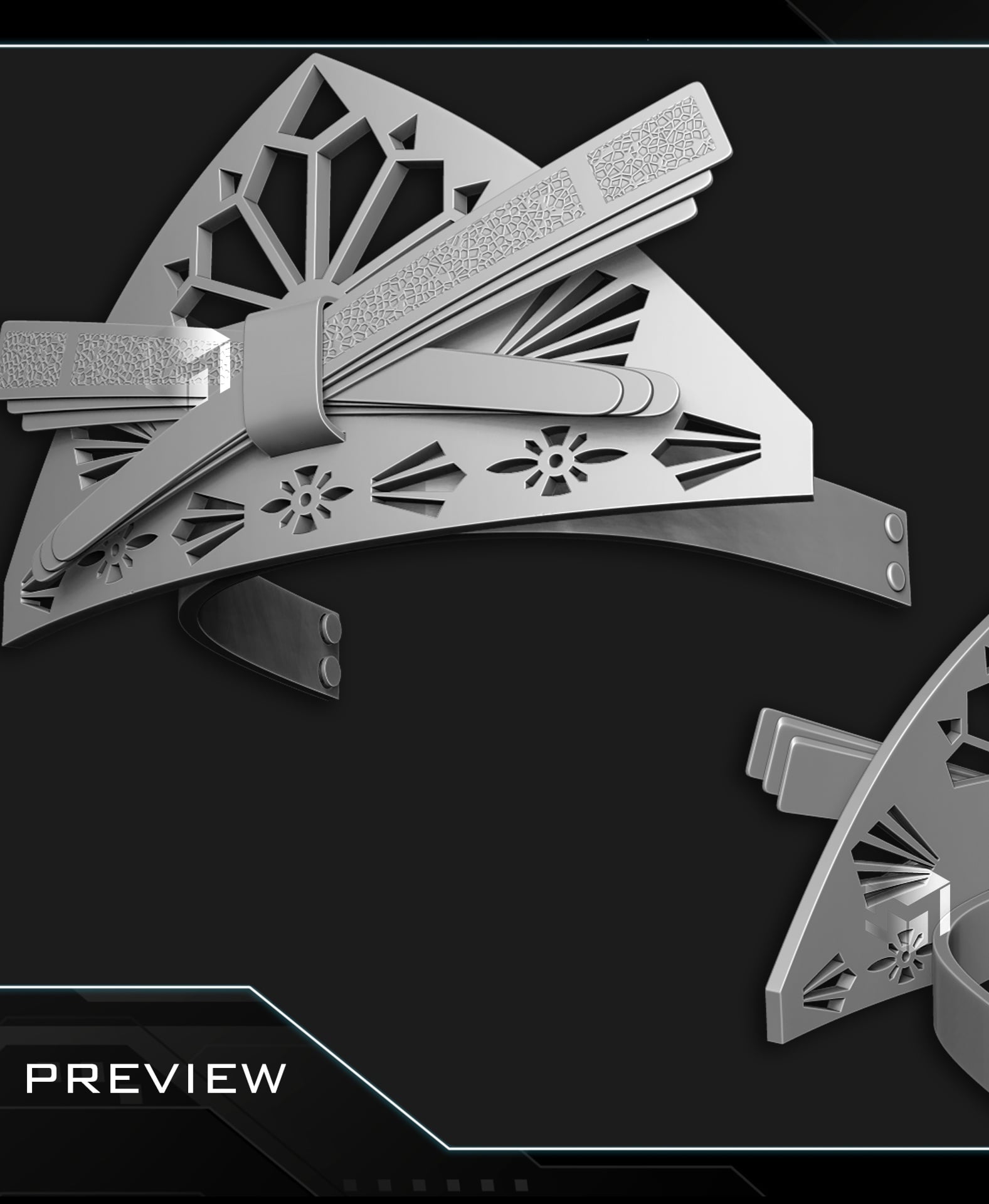 Kyoshi warrior crown 3d model