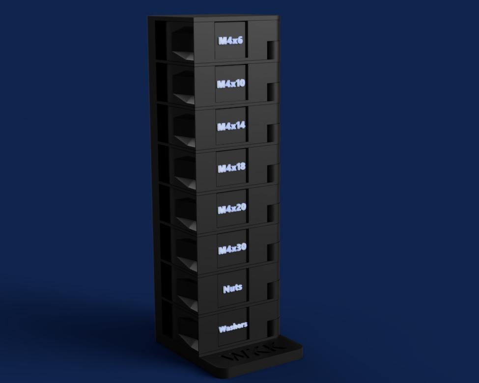 M4 OrbitStack - Swivel Screw Organizer 3d model