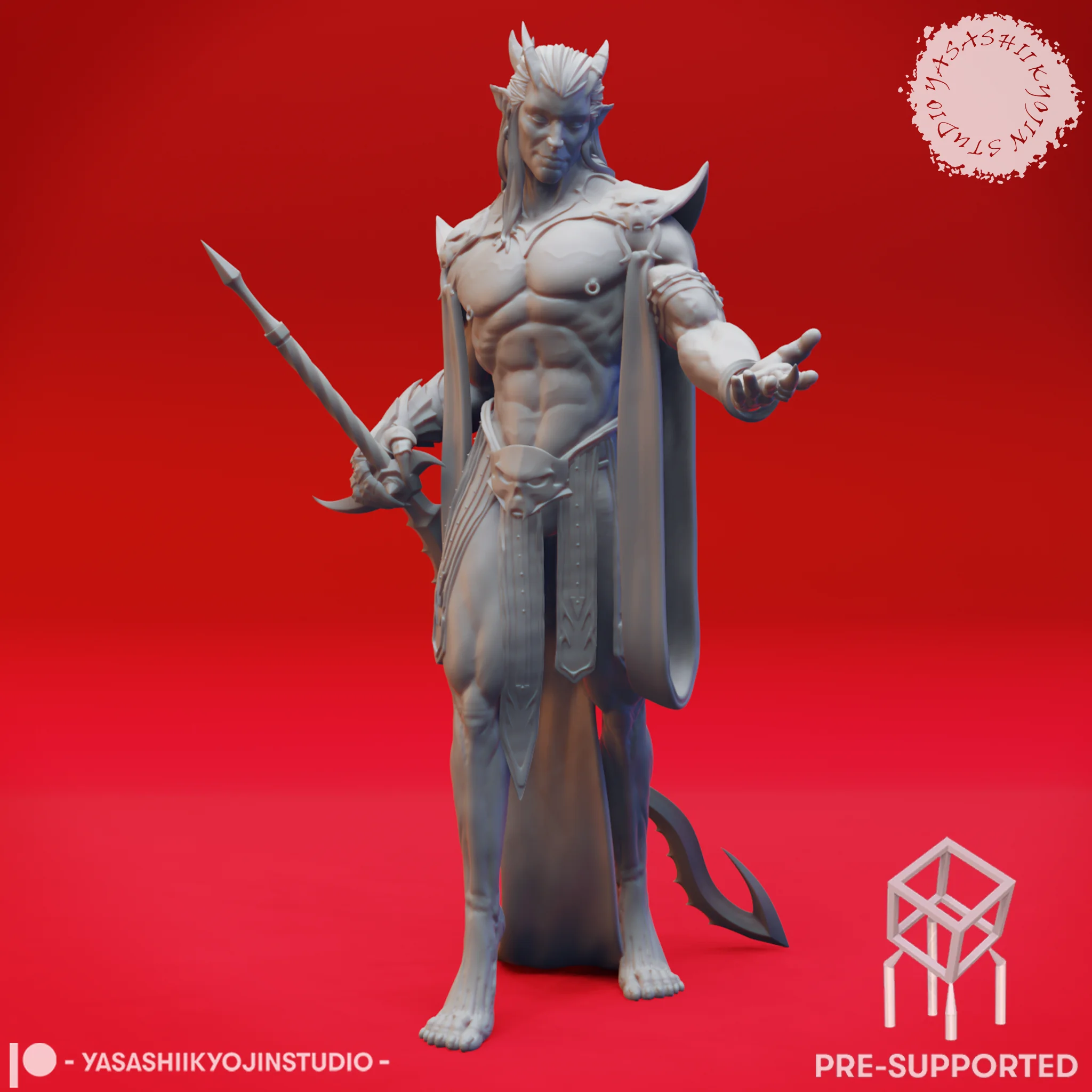 Graz'zt - The Demon Prince of Pleasure - Tabletop Miniature (Pre-supported) 3d model