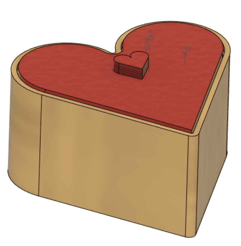 Secret PHOTO compartment Heart Box - Thangs Valentine's Day Contest 3d model