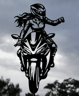 Motorcycle Couple Fist Bump Wall Art.stl 3d model