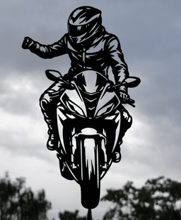 Motorcycle Couple Fist Bump Wall Art.stl 3d model