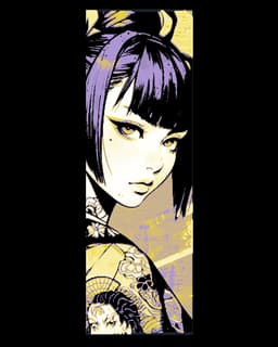 Manga Style Poster Looks of Girls dressed in Asian Elegance - Set of 3 Bookmarks 3d model