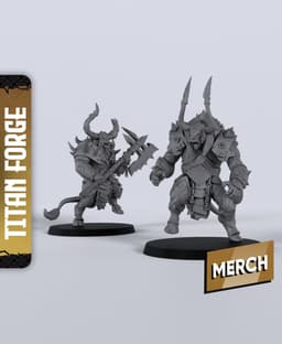 Kashan Vra Minotaurs - With Free Dragon - 5e DnD Inspired for RPG and Wargamers 3d model