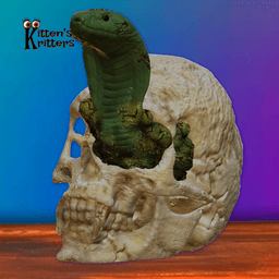 Vampire Skull with Venomous Snake Home Decor 3d model