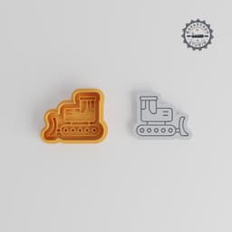 Bulldozer Cookie Cutter & Stamp Set, Construction Shape, Earth Mover Design, 6 Pieces, S/M/L Sizes, Perfect for Fondant PRODUCT_3202 3d model