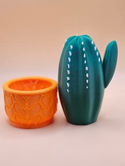 Plant Pot and cactus 3d model