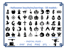 Halloween Earrings - 50 models 3d model