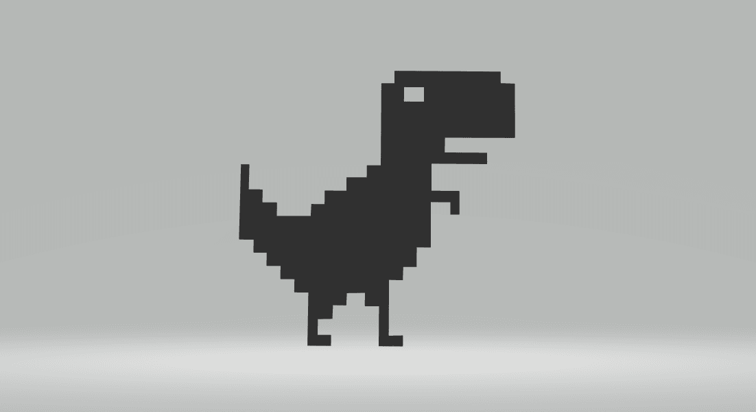 8 Bit T-Rex 2D Art Frame.stl 3d model
