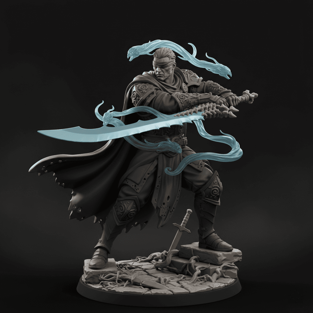 Blind Swordsman Spirit Guide Premium STL Model 3d model
