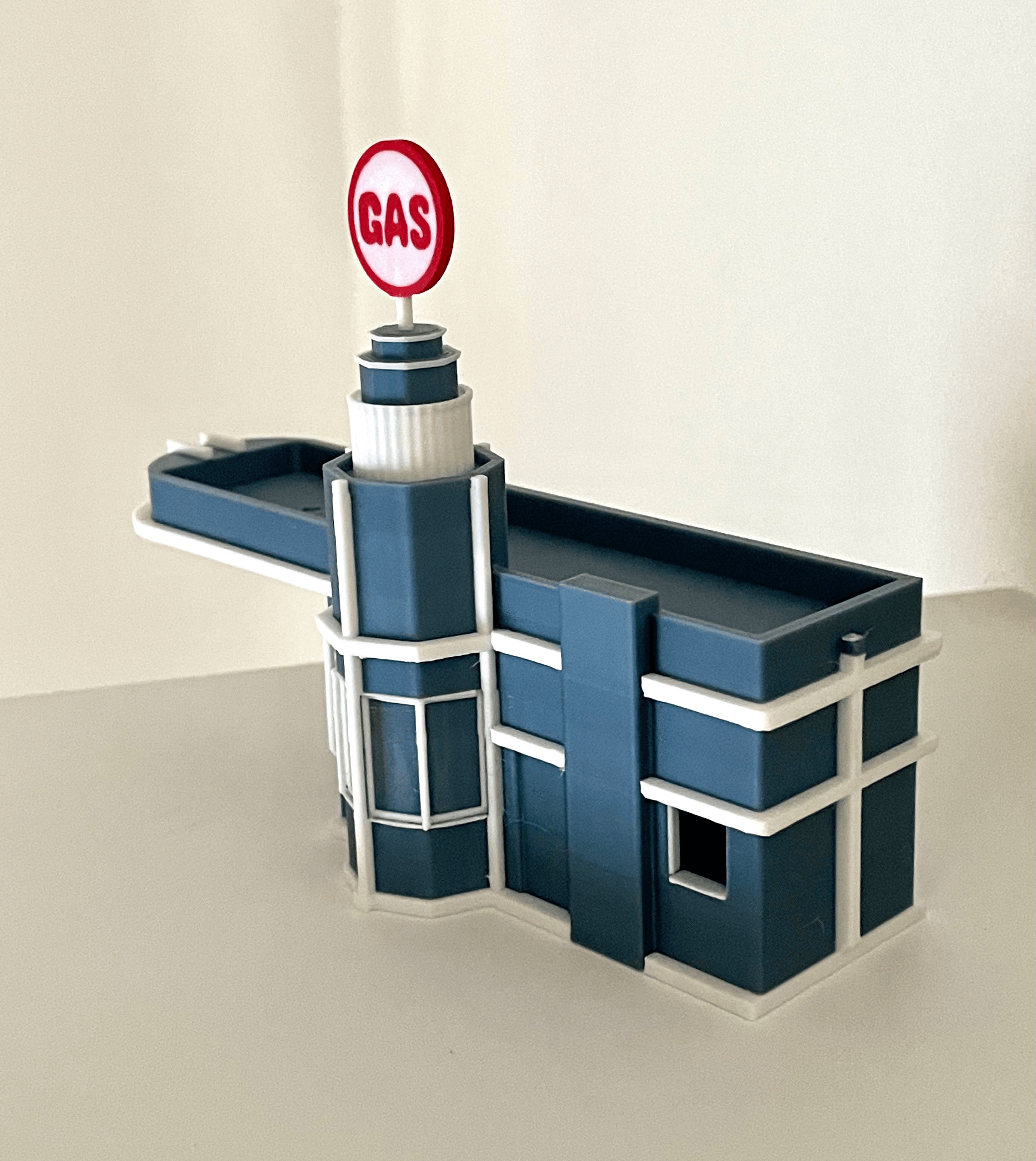 Art Deco Gas Station - HO Scale 3d model