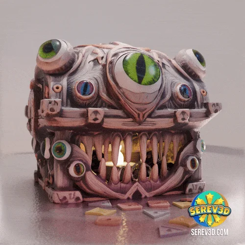 Mimic Chest - Dice & Jewelry Box - Flexi Print-in-Place - No Supports 3D Print STL/3MF 3d model