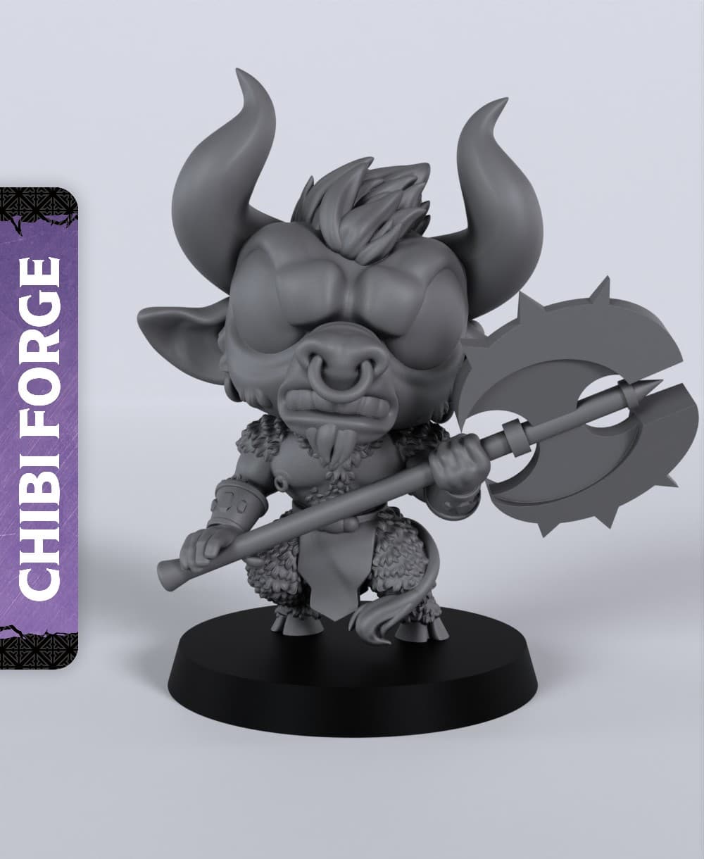 Chibi Minotaur - With Free Dragon - 5e DnD Inspired for RPG and Wargamers 3d model