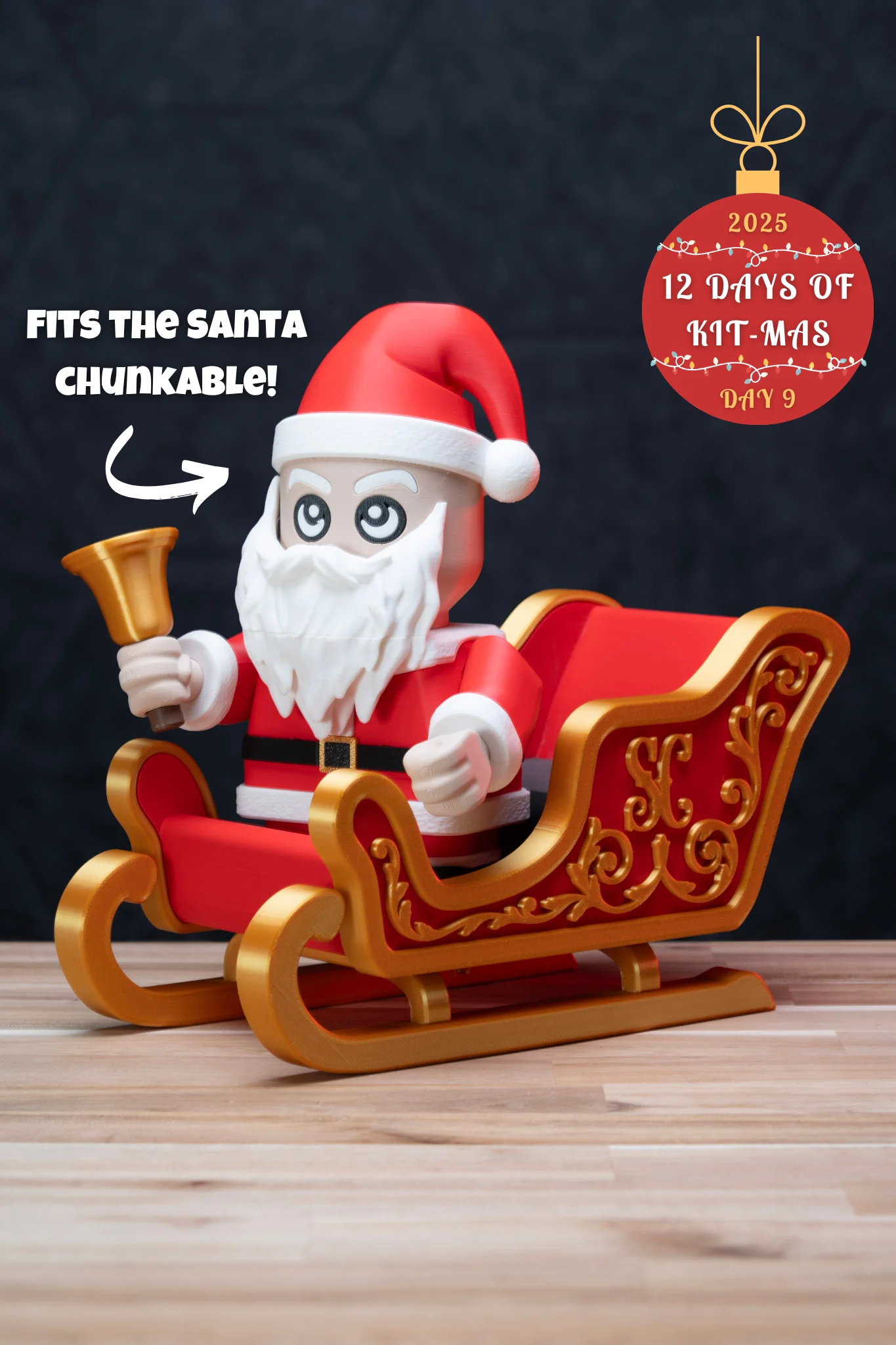 Santa's Sleigh - Christmas Kit | No Supports, No AMS, No Glue 3d model