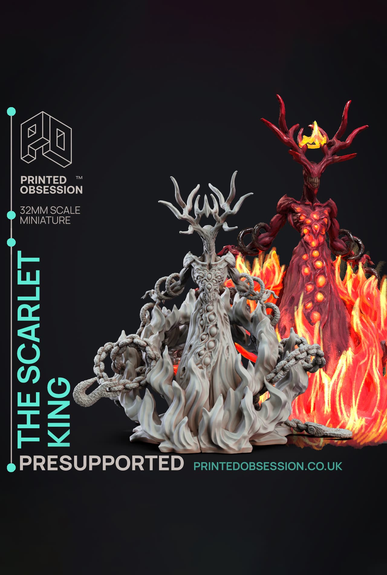Scarlet King - SCP - PRESUPPORTED - Illustrated and Stats - 32mm scale 3d model
