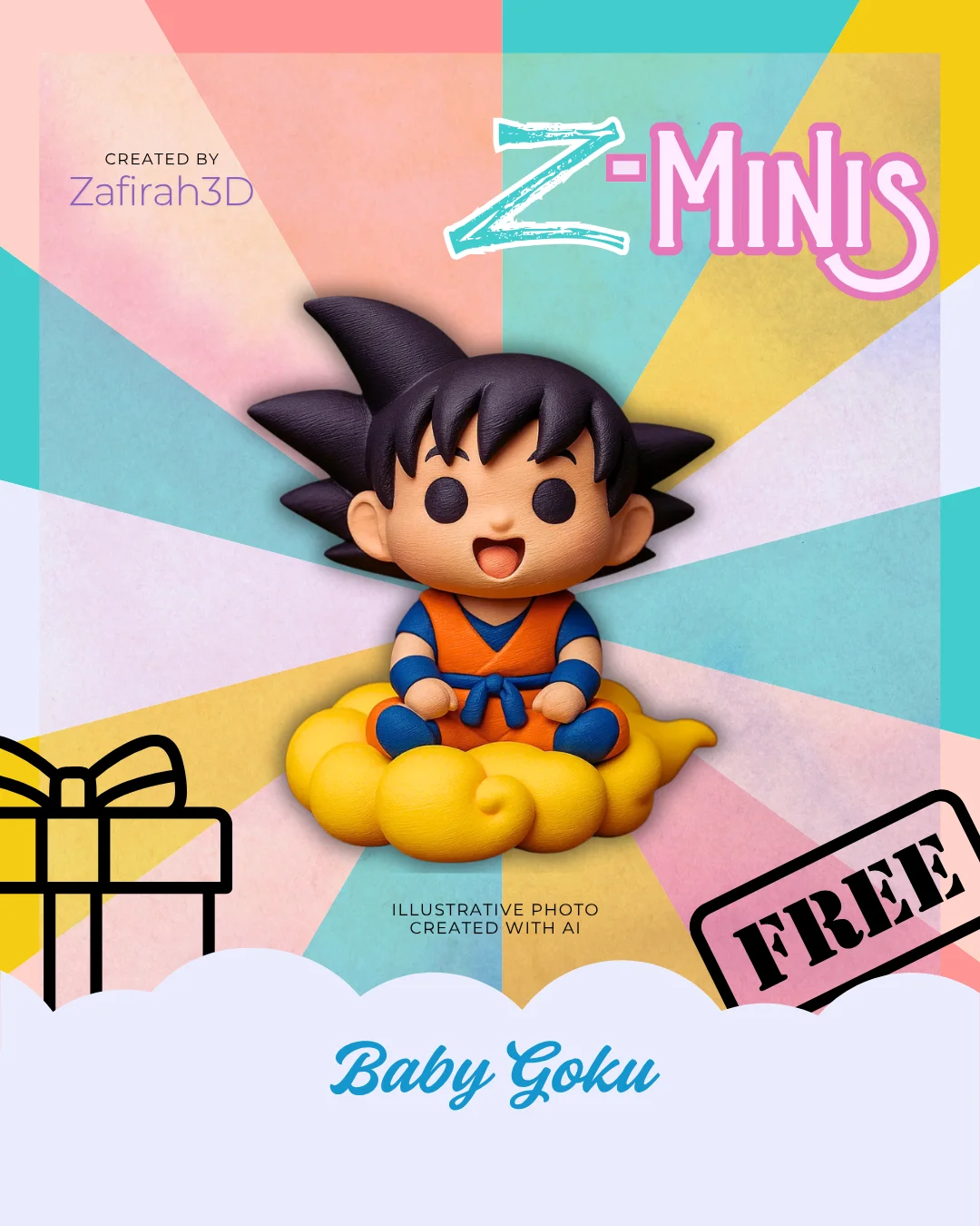 BABY GOKU FOR FREE Z-MINIS 3d model