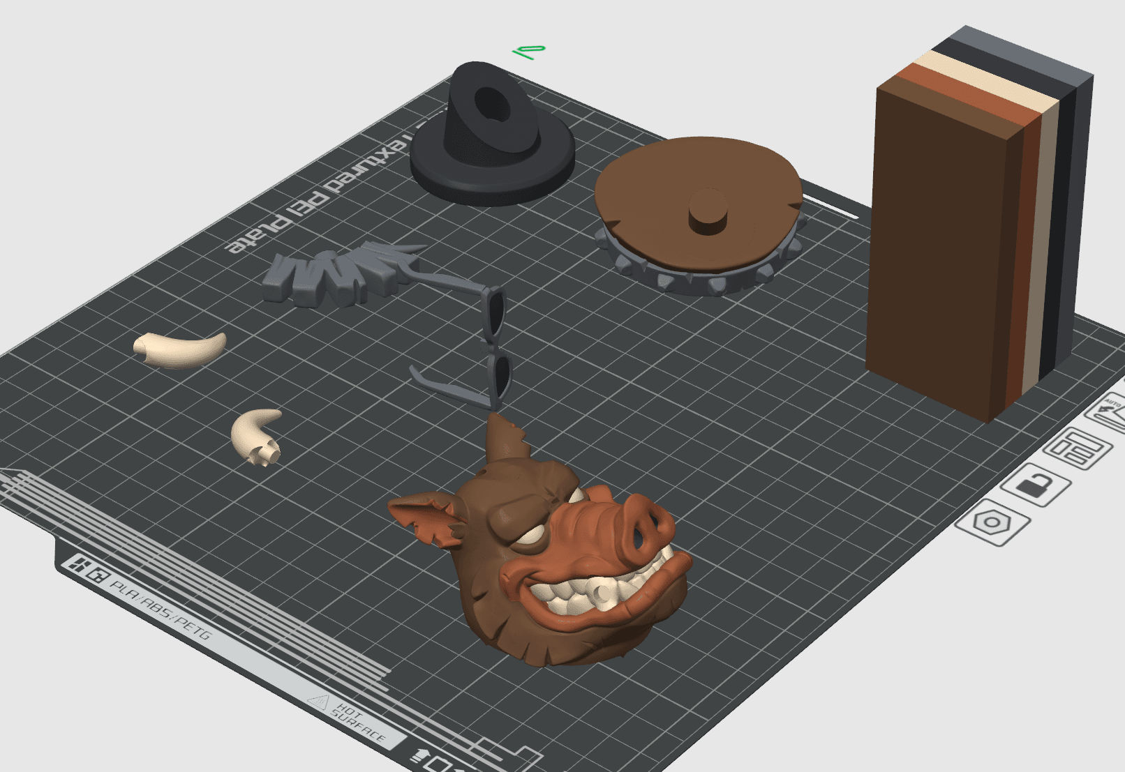 Punk Warthog Bust 3MF | Character Decor Multi-Color | HighDetail 3d model