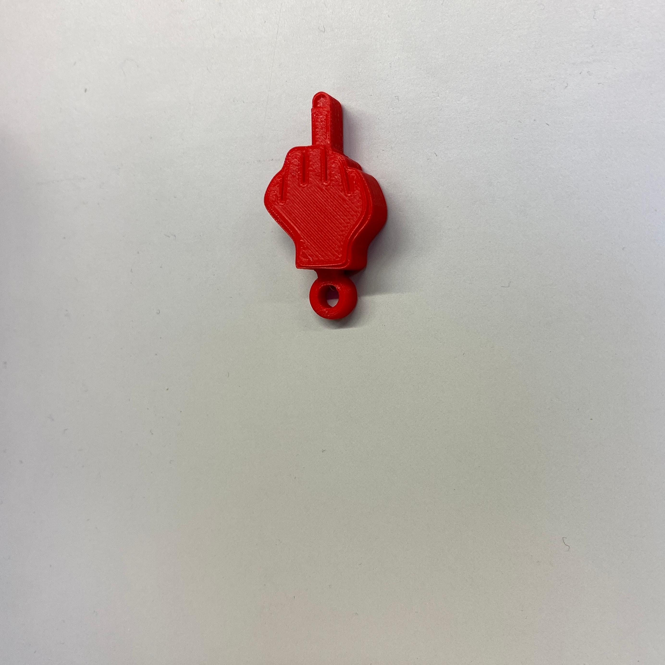 Middle finger keychain.stl - Mini - 3d model