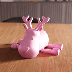 Chibi Style Kawaii Reindeer Holiday Figurine 3d model