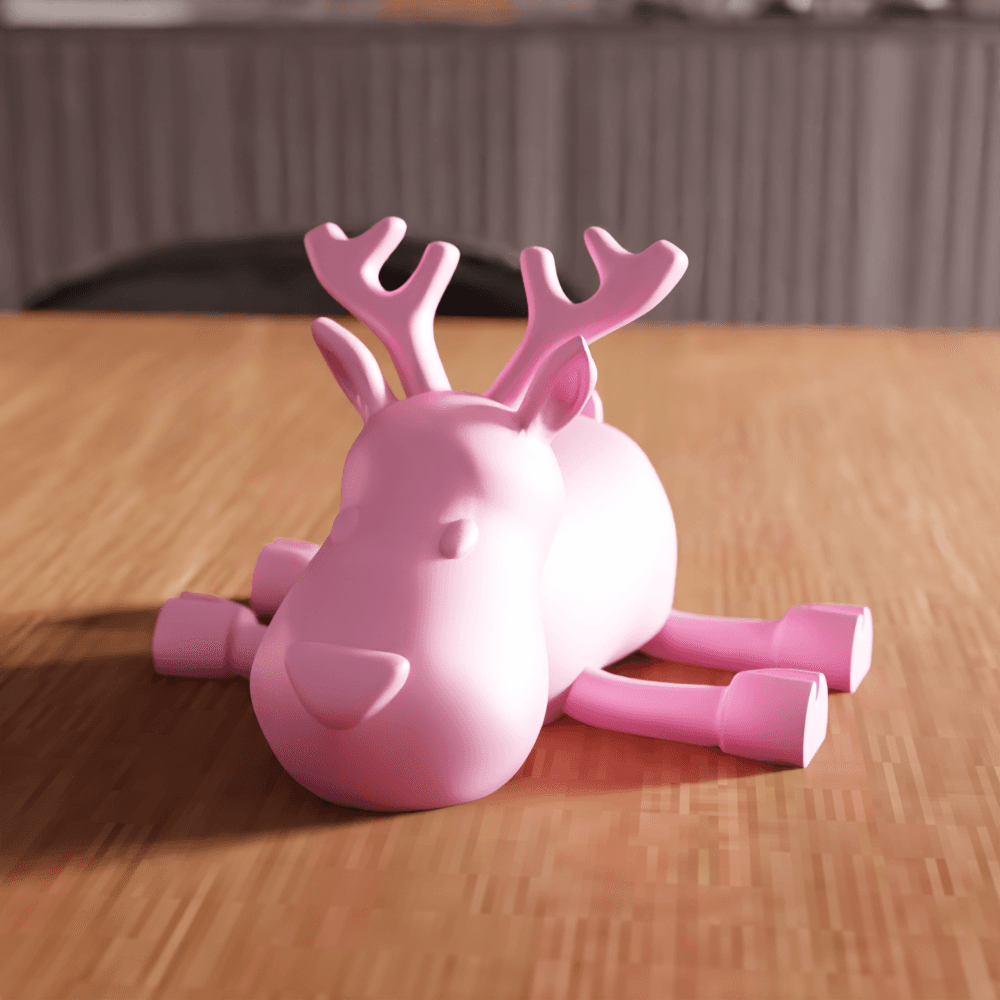 Chibi Style Kawaii Reindeer Holiday Figurine 3d model