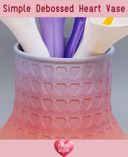 Simple Debossed Heart Vase 3d model