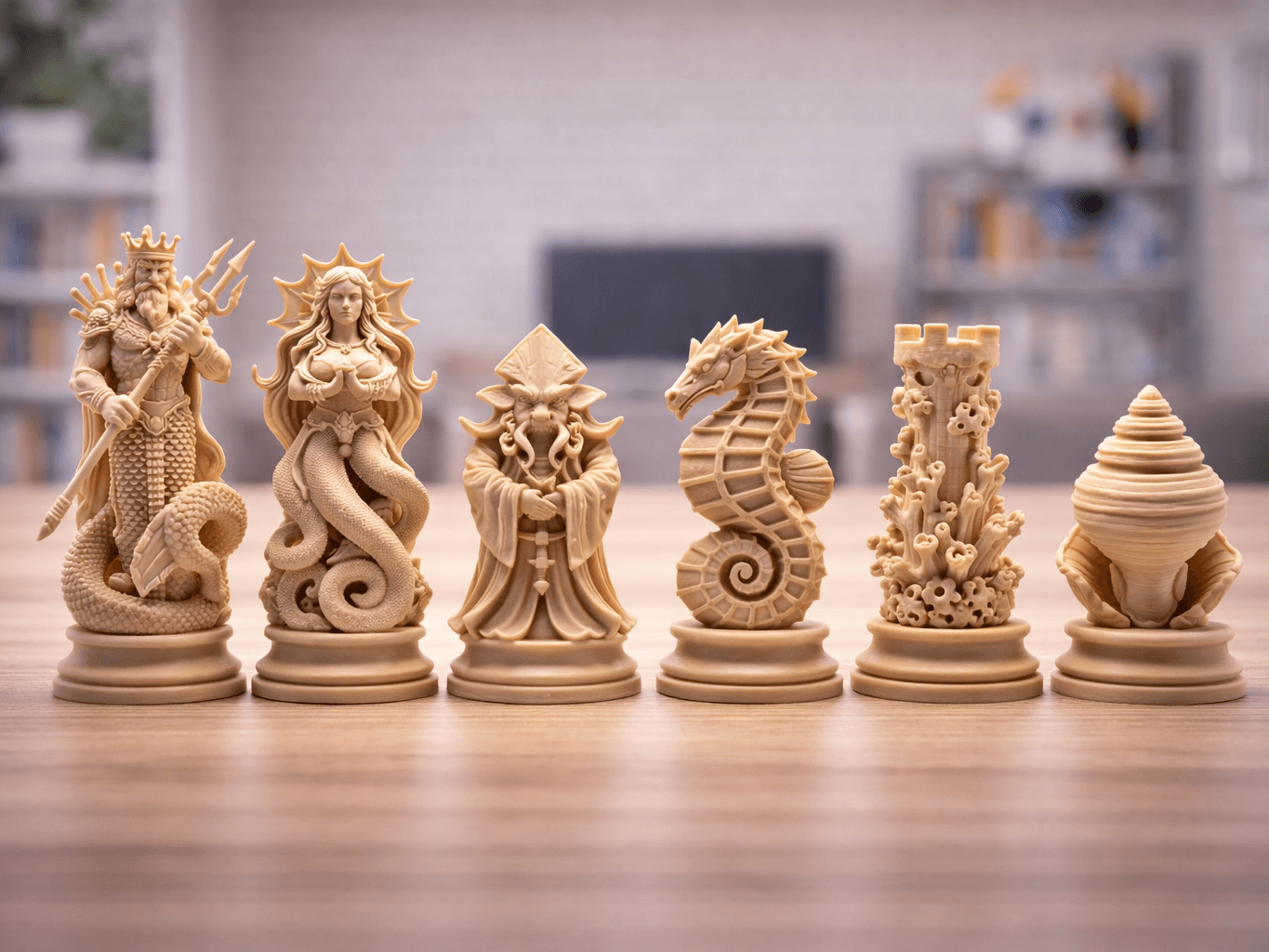Deep Sea Chess Set 3d model