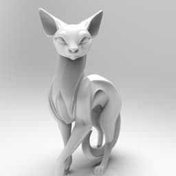 Mystical Cat minimalist sculpture 3d model