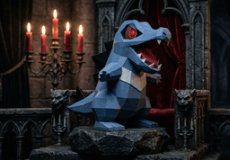 Gothic Vampire Totodile — Low-Poly Dark Edition | Multicolour FDM | 3MF Ready 3d model