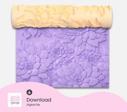 Dahlia Flower Texture Roller – STL File for 3D Printing | Polymer Clay & Pottery Embossing Tool 3d model