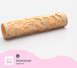 Dahlia Flower Texture Roller – STL File for 3D Printing | Polymer Clay & Pottery Embossing Tool 3d model