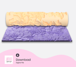 Dahlia Flower Texture Roller – STL File for 3D Printing | Polymer Clay & Pottery Embossing Tool 3d model