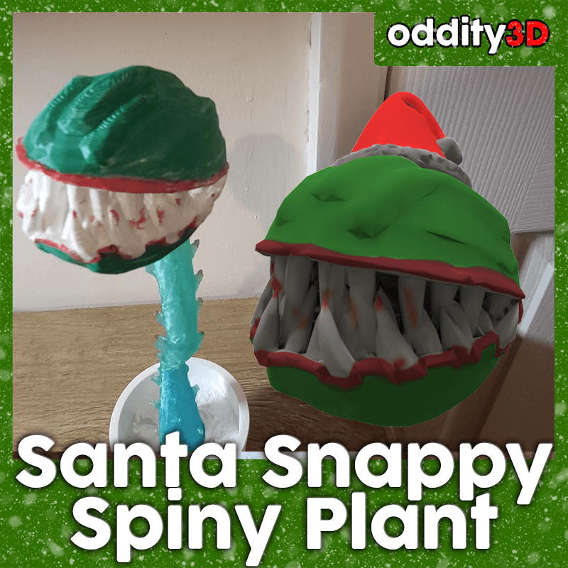 Christmas Santa piranha plant head for Snappy Spiny Flower 3d model