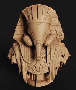 Pharaoh Mech Bust STL | Sci-Fi Décor 3D Print | HighDetail 3d model