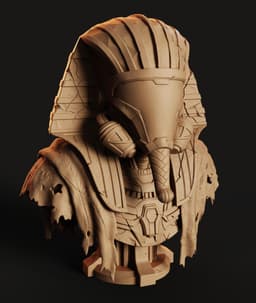 Pharaoh Mech Bust STL | Sci-Fi Décor 3D Print | HighDetail 3d model