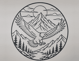Majestic Eagle Mountain 2D Wall Art.3mf 3d model