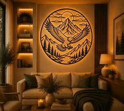 Majestic Eagle Mountain 2D Wall Art.3mf 3d model