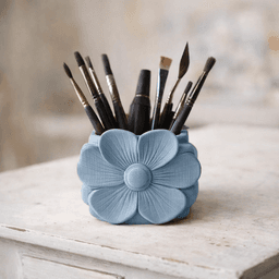 Flower Makeup Organizer | Floral Elegant Cosmetic Brush Holder & Vanity Storage 3d model