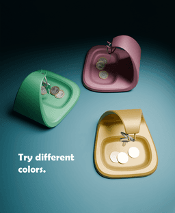 Key Tray with Hook β Key Holder & Coin Dish 3d model