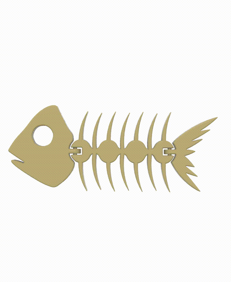 Articulated Fish Fossil 3d model