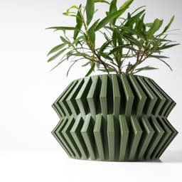 The Risae Planter Pot with Drainage Tray & Stand: Modern and Unique Home Decor for Plants 3d model