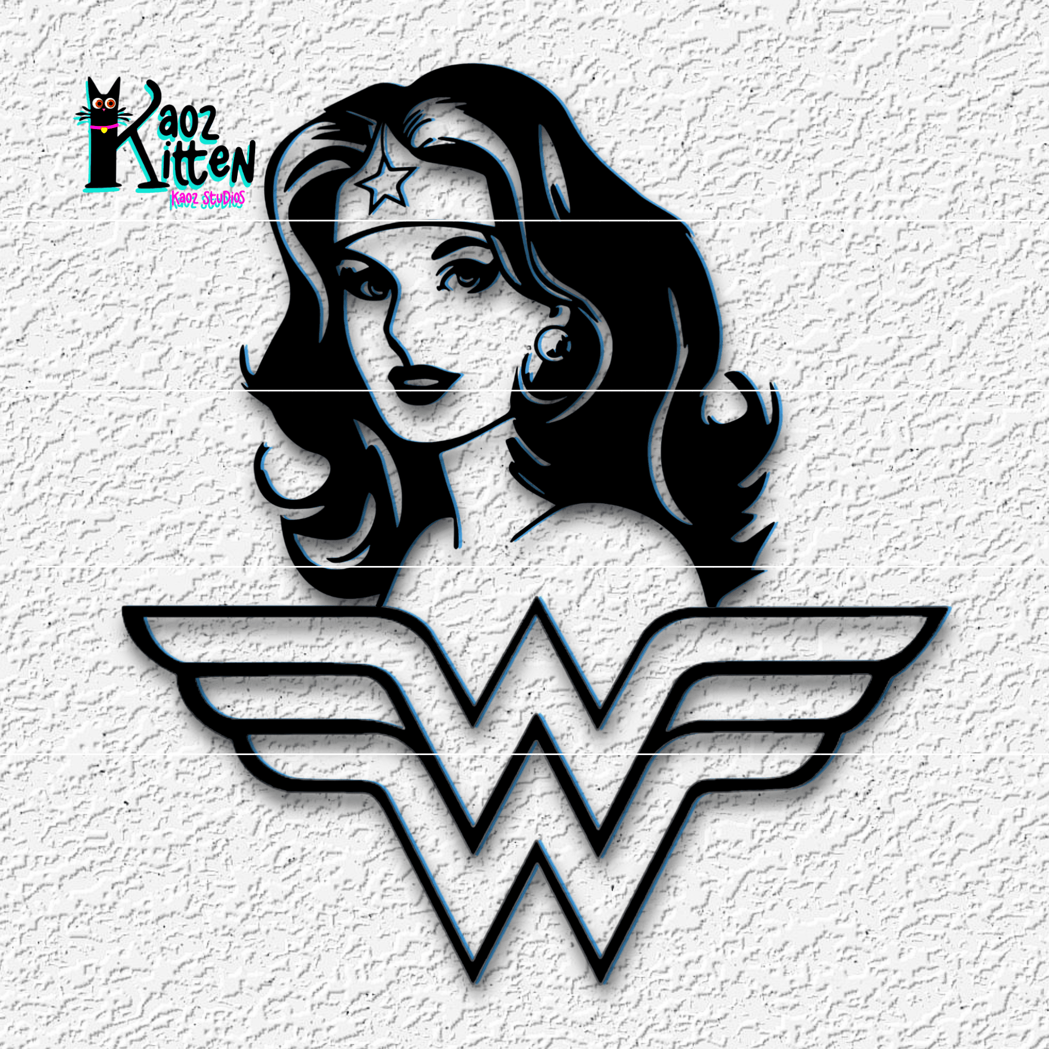 wonder woman logo wall art Linda Carter super hero fanart 3d model