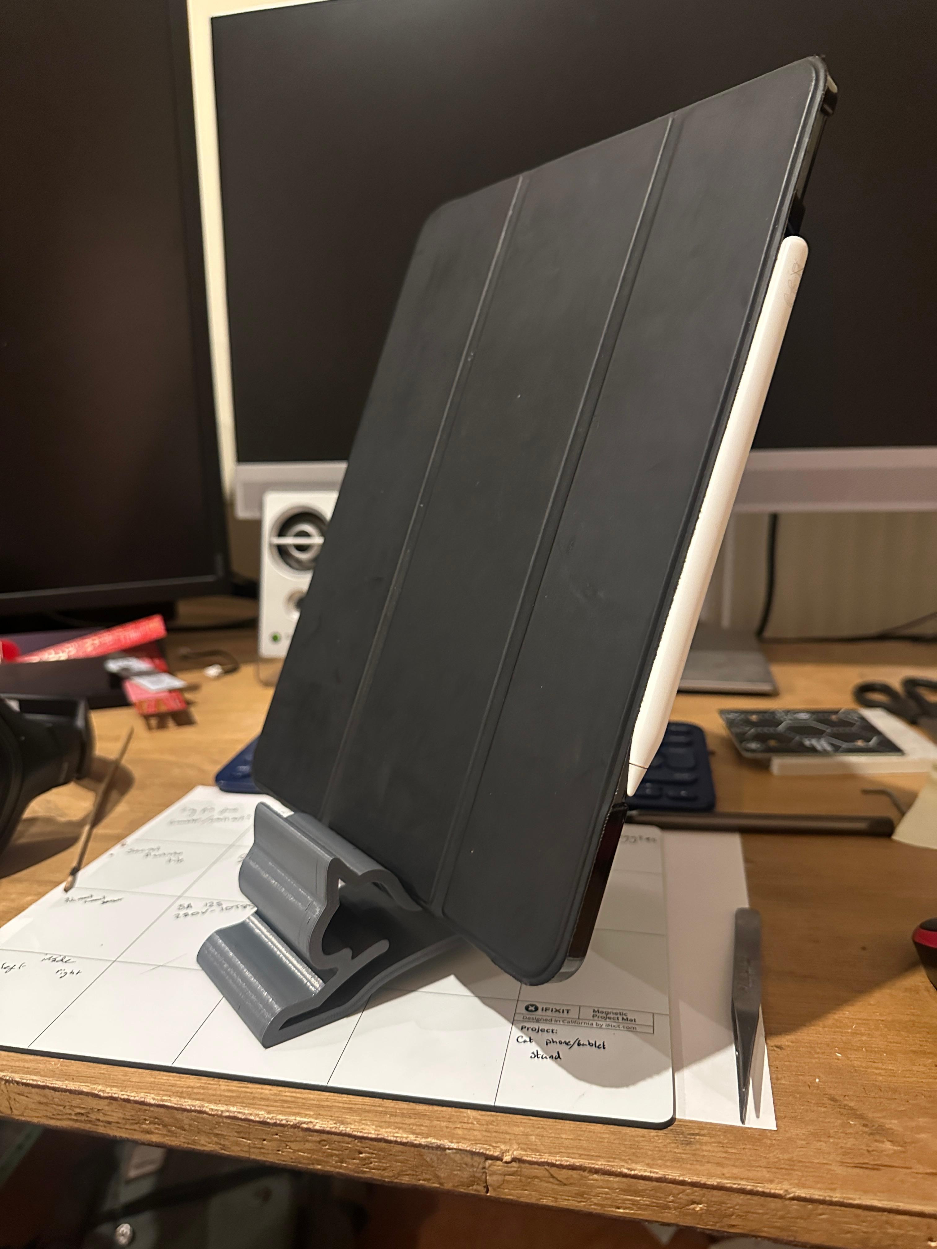 Cat phone/Tablet stand - BackToSchool 3d model