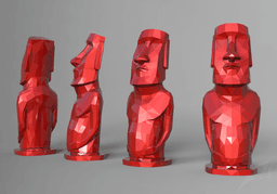 Low Poly Moai Statue 3d model
