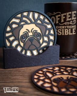 FRENCHIE & PUG COASTER 3d model