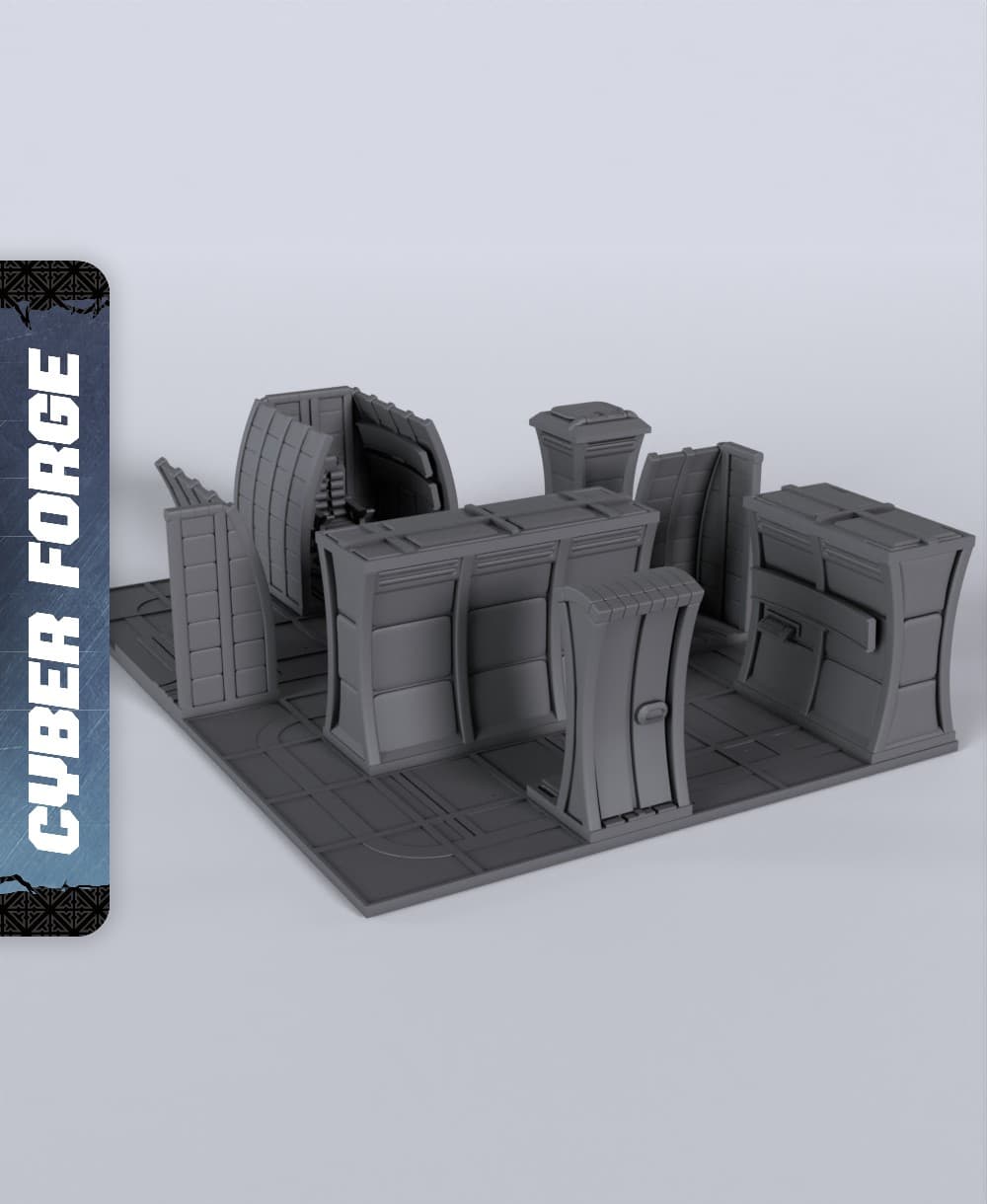 Saurian Gridrunner Terrain - With Free Cyberpunk - Sci-Fi Gift Ideas for Wargamers 3d model