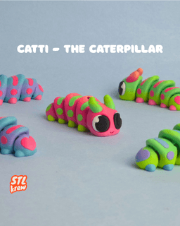 Cute articulated caterpillar - no support 3d model