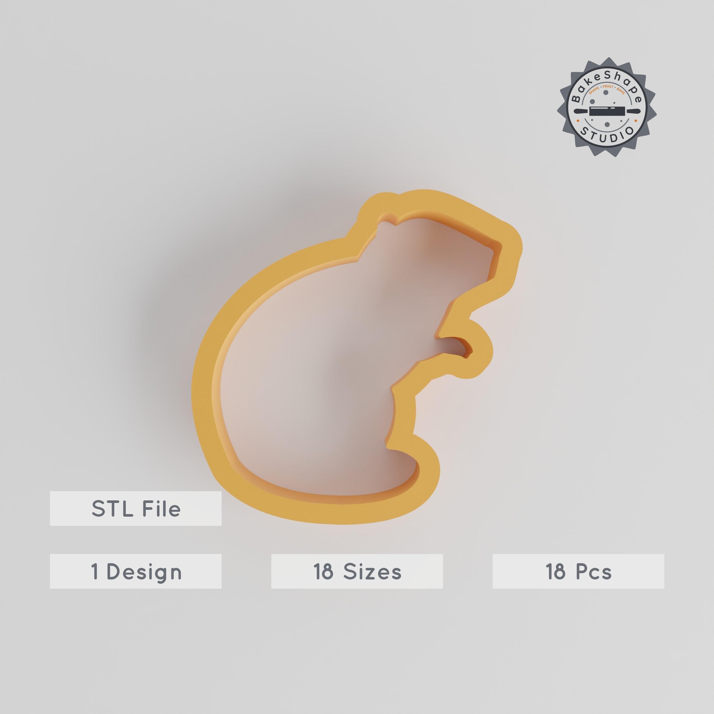 Beaver Shape Cutter Set, 18 Sizes from 0.75" to 5.00", Perfect for Cookies, Fondant & Clay, Woodland Rodent Nature Builder PRODUCT_129 3d model