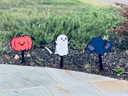 Bat, Ghost and Pumpkin Halloween lawn stakes! 3d model